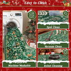 Madane Christmas Area Rug 2x3, Green Entryway Xmas Carpet Holiday Decor - Image 7