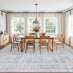 8x10 Area Rugs Living Room: Bedroom Neutral Washable Carpet Gray - Image 3