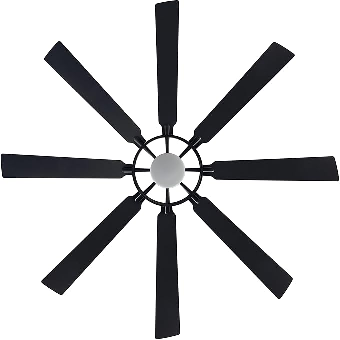 ELEHINSER 80 Inch Ceiling Fan with Lights and 3 Downrods, 8 Plywood Blades, 6-Speed Noiseless Reversible DC Motor, 3CCT, Windmill Ceiling fan for Kitchen Bedroom Living Room, Matte Black