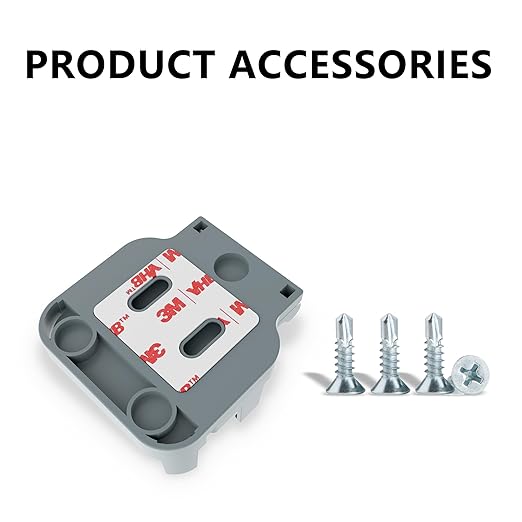 Garage Door Bracket for Ring Alarm Contact Sensor 2nd Gen – Gray Mount with Snap Clip & Screws – Secure Fit, Easy Install, Ring Compatible Accessory (1-Pack, Sensor Not Included)
