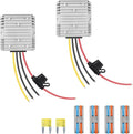 Forccord 2-Pcs Voltage Converter for Golf Cart DC 18V 20V 24V 36V 48V Step Down to DC 12V Step Down to 12V 20A 240W Converter Voltage Regulator Reducer 20A 240W with Fuse