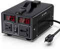 500W Voltage Converter Transformer(110V to 220V or 220V to 110V) Step Up/Down Converter 110/120 Volt - 220/240 Volt w/US Power Cord,Circuit Breaker Protection, LCD Screen Display, Manual Setting