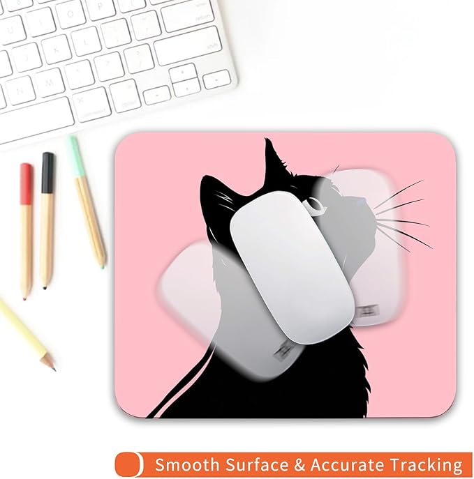 Armanza Square Mouse Pad Cat,Personalized Premium-Textured Custom Mouse Mat Design,Washable Mousepad Lycra Cloth,Non-Slip Rubber Base Computer Mouse Pads for Wireless Mouse