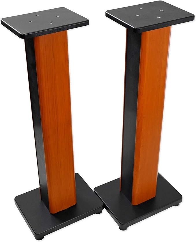Rockville RHT28C 28" 2-Tone Bookshelf Speaker Stands Surround Sound Home Theater