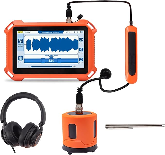 PQWT 125B Water Leak Detector, Outdoor Underground Pipe Leak Detection (9.84ft/3m Depth)