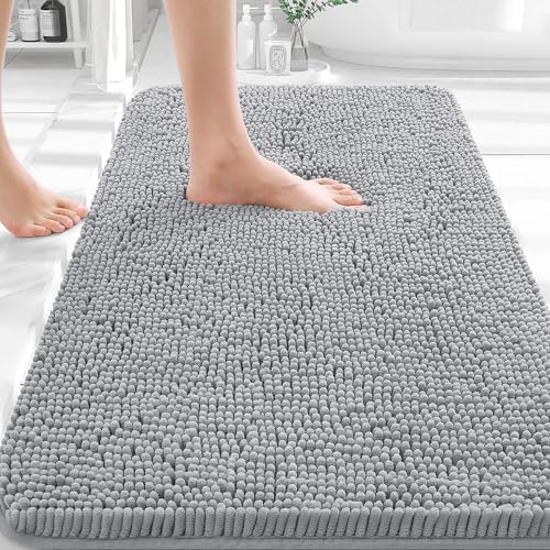 OLANLY Small Bathroom Rugs 30x18, Extra Soft Absorbent Chenille Bath Rugs by OLANLY