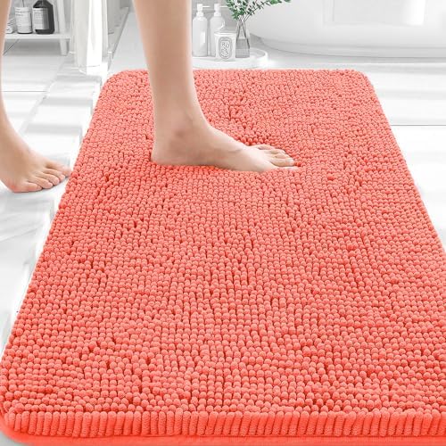 OLANLY Small Bathroom Rugs 30x18, Extra Soft Absorbent Chenille Bath Rugs by OLANLY