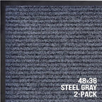 Front Door Mat, Indoor Outdoor Welcome Entryway Doormat, 48x36 Steel Gray - Image 7