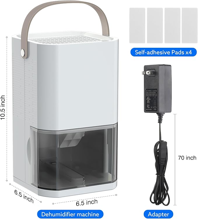 Litever Dehumidifier Highly Efficient for Home. Compact Quiet Portable with Auto Shut OFF. 57OZ Water Tank. Delay-Off Timer and Ambient Light. Good for Small Bedroom Bathroom Basement RV Camper Closet
