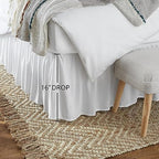 Amazon Basics Lightweight Ruffled Bed Skirt, Classic Style, Soft and Stylish 100% Microfiber with 16" Drop, Wrinkle Resistant, Machine Washable, Queen, Bright White, Solid - Image 6