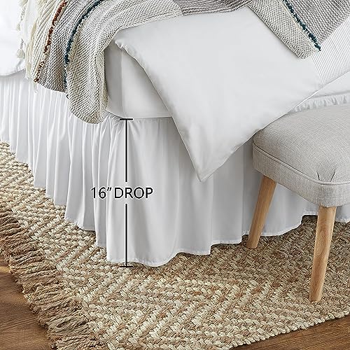 Amazon Basics Ruffled Bed Skirt, Classic Style, Wrinkle and Fade Resistant, Machine Washable, 16" Drop, Full, White - Image 6