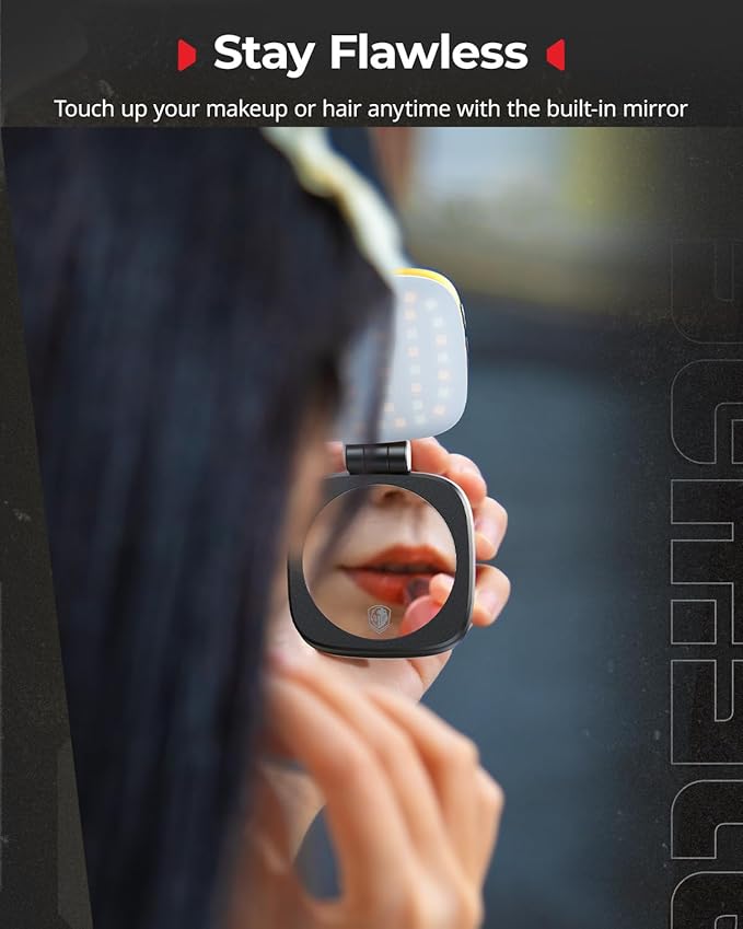 SmallRig Magnetic Selfie Light for iPhone, Phone Light with a Mirror, Instant Attachment for MagSafe, for Selfies, Video Conference, Vibe P48 Bumblebee Edition - 5513