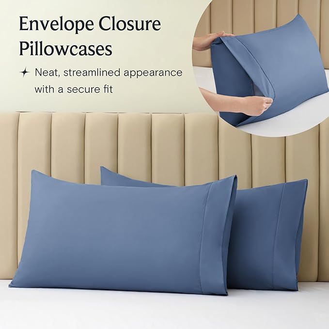 LuxClub 3 PC Twin XL Sheet Set, Deep Pockets Wrinkle Free Cooling Bed Sheets Hotel Bedding for Women, Men, Kids & Teens, Includes 1 Fitted Sheet, 1 Flat Sheet and 1 Pillowcase-Silky Soft Oxford