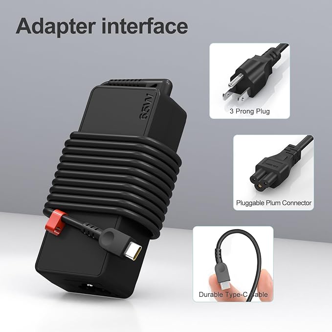 65W USB-C Laptop Charger Compatible with Lenovo Yoga,Chromebook,ThinkPad T490 X380 L490 E480, ADLX65YDC3A ADLX65YLC3A 65w Laptop Adapter