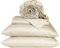 URBANHUT 800 Thread Count 100% Cotton California King Size Sheets, Luxury 4 Piece Cal King Bedsheets, Hotel Sheets Sateen Finish - Better Than Egyptian, 16" Elasticized Deep Pocket - Ivory