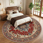 RELEANY Washable Area Rug, Round 10ft, Red/Blue - Image 2