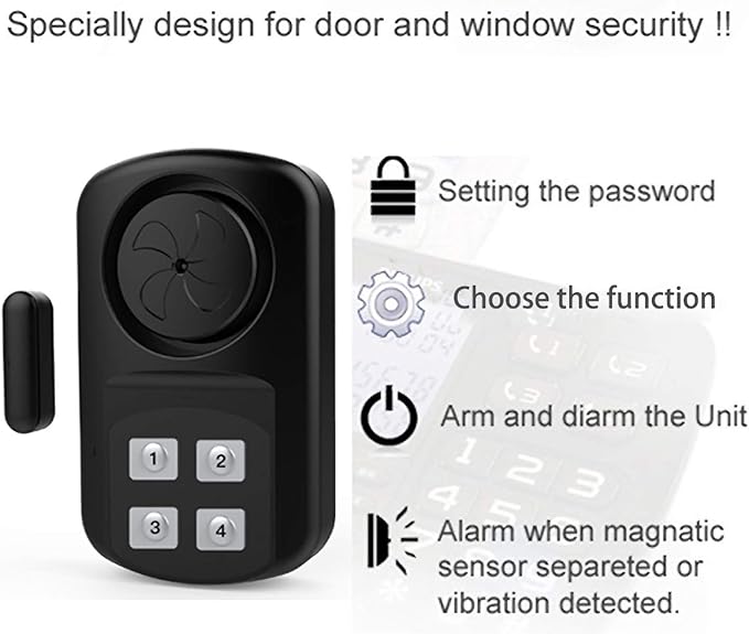 HENDUN Pool Gate Alarm Outdoor Wireless with Remote, 140db Loud, Waterproof Door Alarm Sensor, Kids Safety, Weatherproof Garage Fence Entry Chime (2 Pack)
