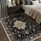 RELEANY Washable Area Rug, 5'x7', Black/Neutral - Image 2