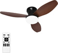 Glowall Small Ceiling Fan with Lights and Remote, 32" Flush Mount, Small Quiet, DC Motor, Reversible Blades, 6 Wind Speeds, Dimmable LED, Adjustable Color Temperature, Timer
