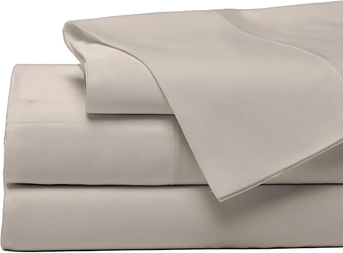 Cozy Earth Luxury Bed Sheet Set - 100% Viscose from Bamboo Fabric, Ultra-Soft & Breathable, Fits Regular & Deep Pocket Mattresses up to 20" - 4 Pieces Split King Sheet Set Driftwood