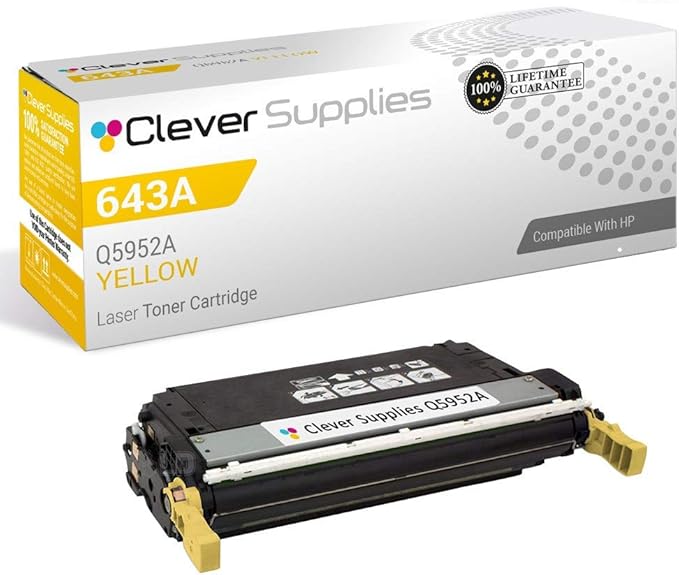 CS Replacement Toner Cartridge Compatible with HP 643A Q5952A Yellow Color 4700 4700DN 4700DTN 4700N 4700PH+ 4710