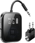 Bluetooth 5.4 Transmitter Receiver, Low-Latency for Gaming/TV/PC/Gym,2-in-1 Dual Mode for 2 Devices,Ideal for Airplane Travel, aptX Adaptive HD Audio, Wear-Resistant Ultra-Ceramic