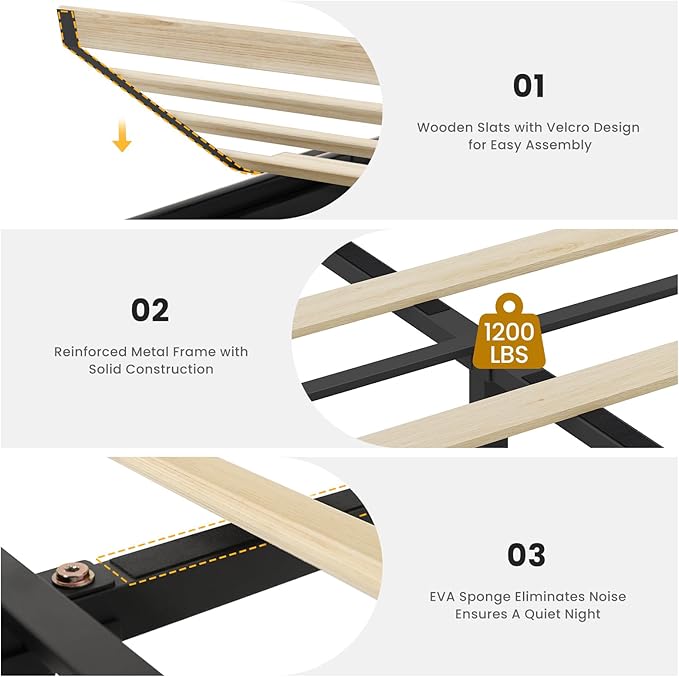 VIAGDO King Bed Frame with Storage Headboard and Charging Station, Leather Upholstered Bed Frame King Size with 4 Drawers and LED Lights, Type C and USB, No Box Spring Needed, Black