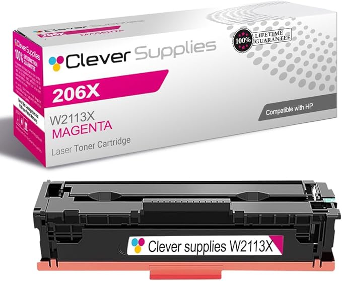 CS Replacement Compatible with HP 206X Toner Cartridge W2113X to use with Color Pro MFP M283cdw M282nw M2255nw M283fdn (Magenta, 1-Pack)
