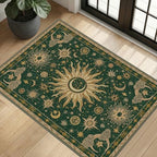 Vacuum-Friendly, 2x3 Washable Area Rug, Green Gold Yellow by meejou