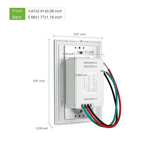 PIR Motion Sensor Light Switch,Occupancy Sensor Switch | 5Amp | Sigle-Pole | No Neutral Required, Operable Without Ground Wire,PC Fireproof,UL Listed
