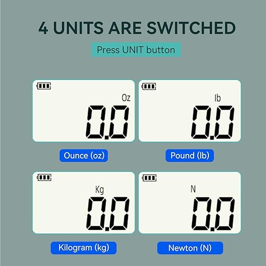 GOYOJO Digital Force Gauge High-Precision Push-Pull Meter for Tension & Compression Testing Units (N, kg, lb, oz) Real-Time/Peak/First Peak Modes Ideal for Quality Control & Material Testing (3N)