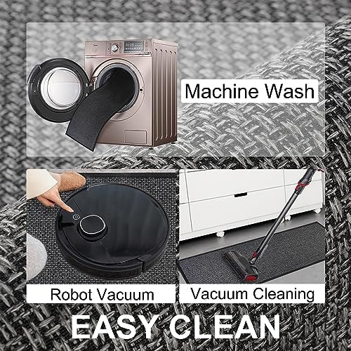 SUMLANS Kitchen Mat for Floor, Washable Non Slip Rugs, Black - Image 6