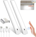 Pak 16 Inch Under Cabinet Lights, Hand Wave Sensor 83 LED Indoor Cabinet Lighting, USB Rechargeable Wireless Closet Light, Stepless Dimming Under Counter Light for Kitchen, Shelves, Bedroom, 2 Pack