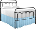 Ruffled Bed Skirt with Split Corners-Dust Ruffle - 15" Drop 100% Microfiber Soft,Sheen & Luxurious Look - Bed Skirts (Light Blue -Twin)
