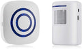 Door Chime,Wireless Business Door Motion Sensor Detector Smart Visitor doorbell Home Security Driveway Alarm with 1 Plug-in Receiver and 1 PIR Detector Weatherproof(White)