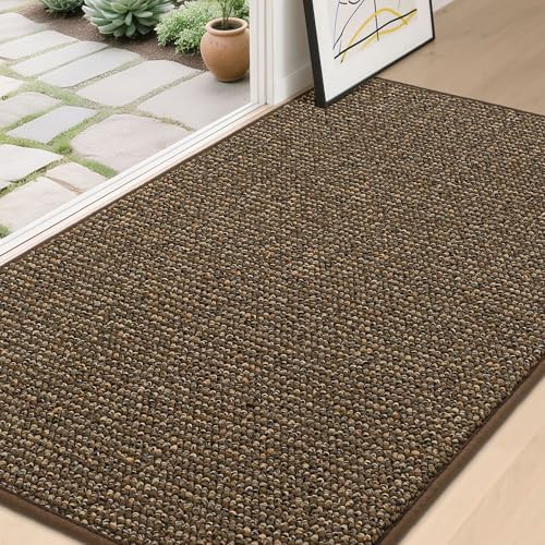 BEQHAUSE Dirt Trapper Door Mat 36" x 60", Non-Slip Washable Doormats, Brown by BEQHAUSE