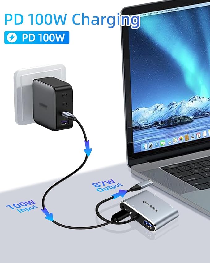 velolink USB C Hub MultiPort Adapter