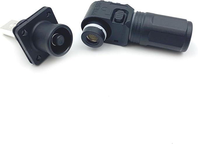 1 Set Battery Energy Storage Connector, 100A 16mm² High Current Connectors Quick Plug Terminal Black Right Angle Plug and Socket IP67 Waterproof Power Adapter (100A, Black)