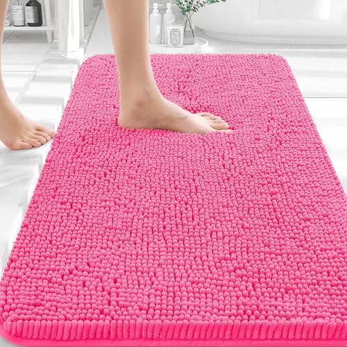 OLANLY Small Bathroom Rugs 30x18, Extra Soft Absorbent Chenille Bath Rugs by OLANLY