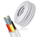 22 Gauge 3 Conductor Electrical Wire, 100FT Low Voltage 22/3 Tinned Copper Stranded 3 Wire Cable, 22 AWG White Flexible Extension Power Cord for Automotive, LED Lamp, Outdoor Landscape Lighting Etc