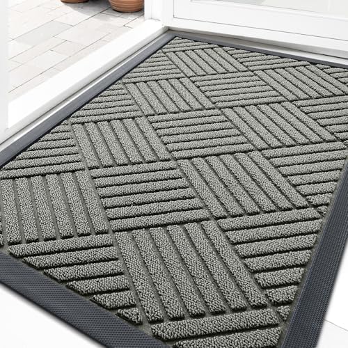 OLANLY Front Door Mat Outside Entrance 33x21, Waterproof Heavy-Duty Doormat by OLANLY