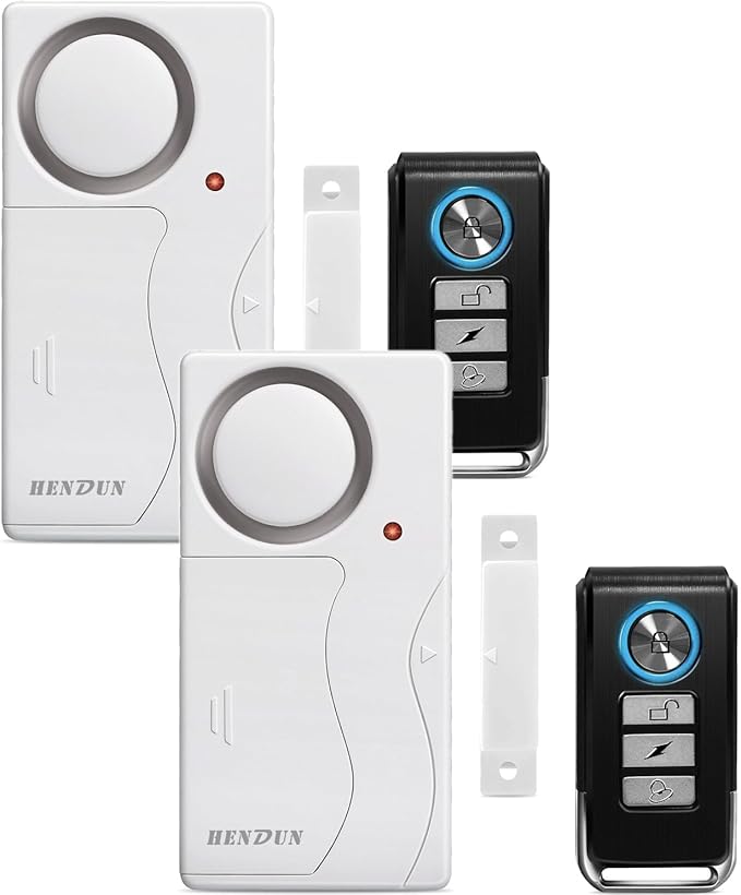 HENDUN Upgraded Door Alarm for Home Security,Pool Alarm for Kids Safety, House Security Sensor,Door Chime with Delay,Wireless Doorbell Ring When Opened (2 Pack)