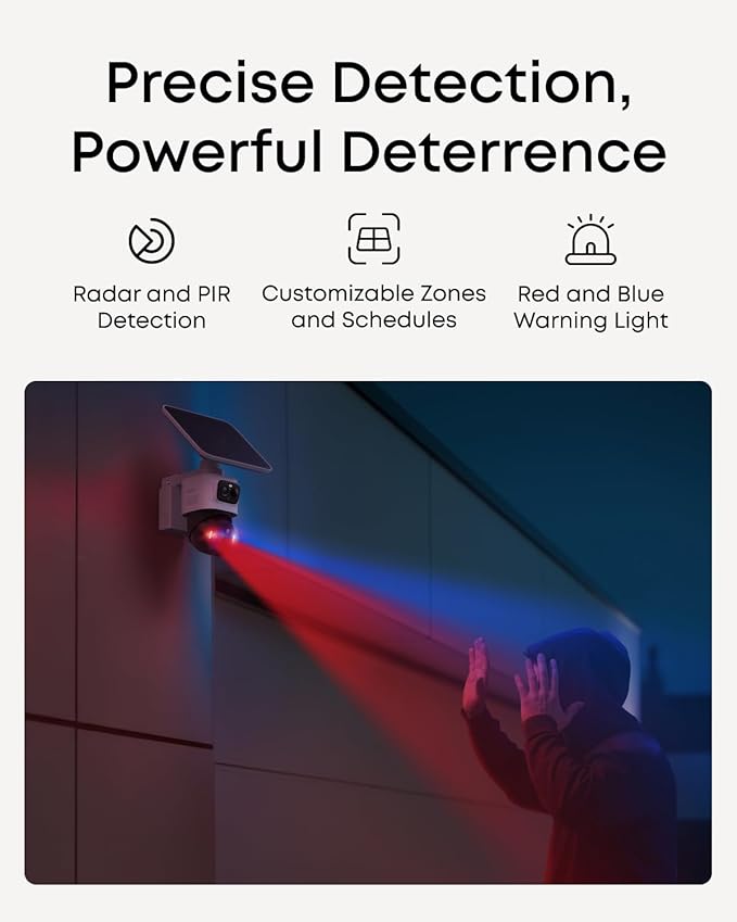 eufy Security eufyCam S4 2-Cam Kit,4K Solar Camera Wireless Outdoor, Triple Lens Bullet-PTZ Cam, 360° View, Cross-Cam Track, Al Recognition, 8X Zoom, Color Night Vision, 0 Monthly Fee, Local Storage