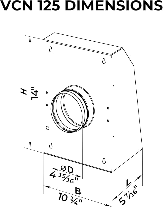 VENTS-US VCN 125 - Wall Mounted Outdoor Exhaust Ventilation Fan Compatible with 5 Inch Duct Diameter - 248 CFM