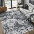 pmtsns Area Rugs 6x9 for Living Room: Washable Rug Modern Abstract Neutral Soft Non-Slip Low-Pile Indoor Carpet for Bedroom Dining Room Playroom Home Office (Black Grey, 6'x9') by pmtsns