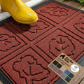 GORILLA GRIP WeatherMAX Door Mat, Indoor Outdoor, 35x23, Burgundy Leaves by GorillaGrip