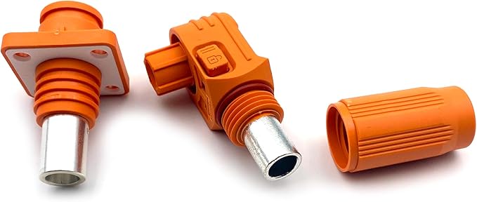 1 Set Battery Energy Storage Connector, 400A High Current Connectors Quick Plug Terminal Orange Right Angle Plug and Socket IP67 Waterproof Power Adapter Crimping 150mm² Wiring (1500V)