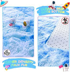 4x6 Tie-Dyed Blue Fluffy Soft Area Rug Non-Slip for Kids Bedroom Nursery - Image 5