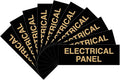 All Quality Basic Electrical Panel Sign - Fire Regulation Safety Compliance Sign - Black/Gold - Medium (10 Pack)