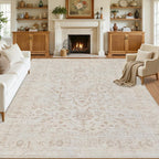 Area Rugs 9x12 Living Room: Bedroom Washable Carpet Warm Beige by Luxturiy